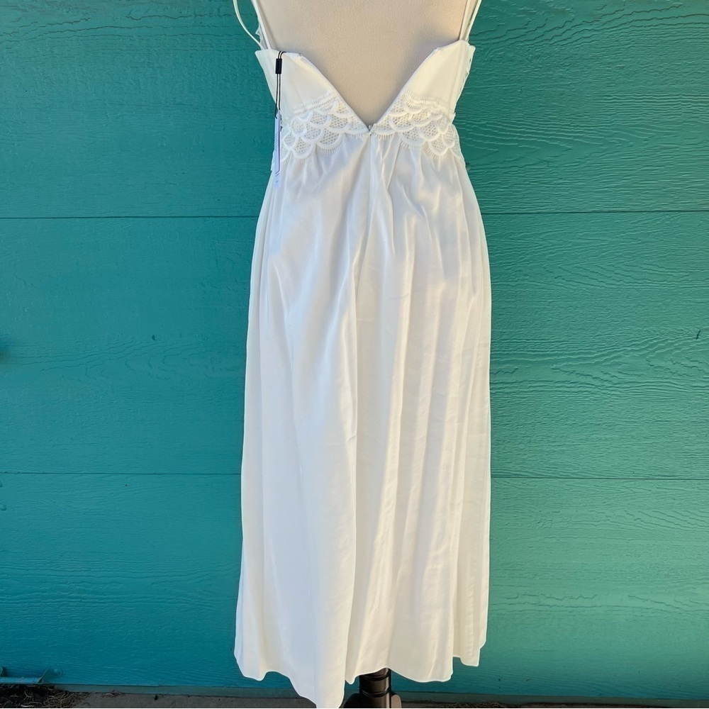 REISS Serena Lace Midi Dress NWT White Crochet Lace Empire Waist Wedding Guest - Picture 10 of 15